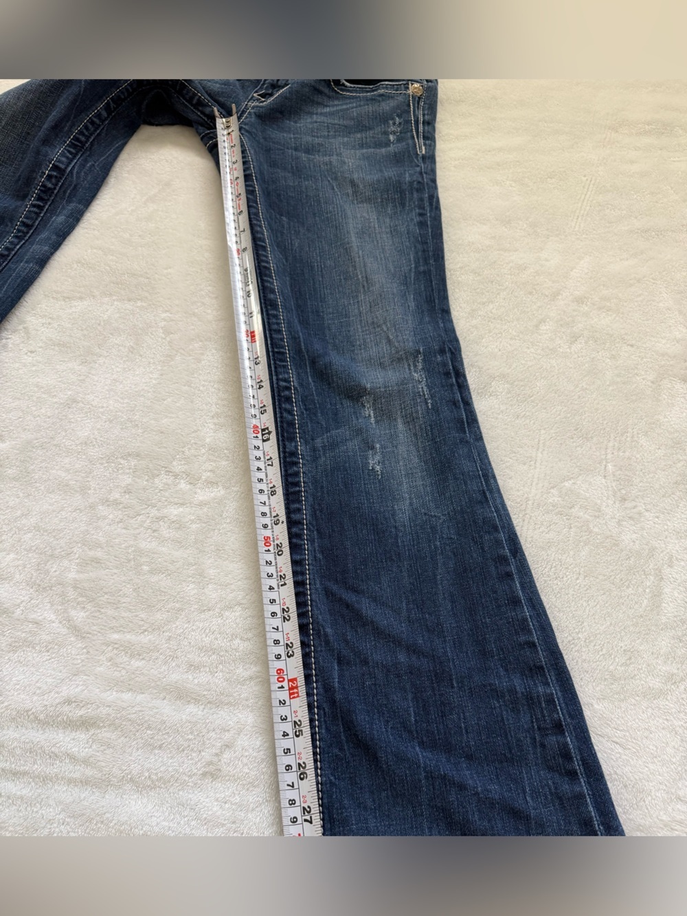 Miss Me Bootcut Jeans Size 27 Embellished Flap Pocket Y2K Denim - Picture 13 of 15